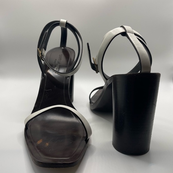 Saint Laurent White Leather Sandal Heels - Picture 5 of 9